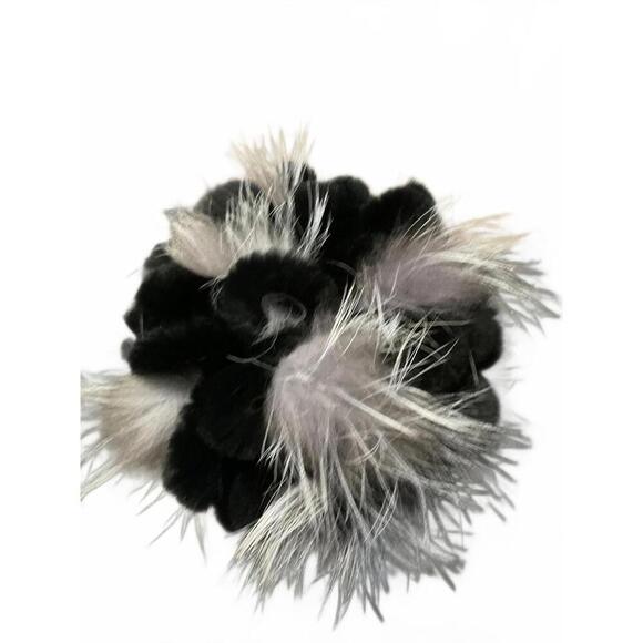 Chinchilla Rex Rabbit Fur Black /White Stretch Women\'s Winter Hat main image 6